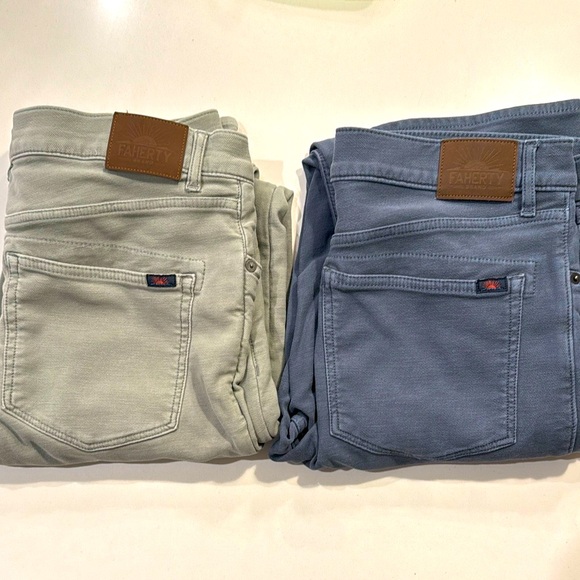 Faherty Stretch Terry 5 Pocket Pants - 2 pair!